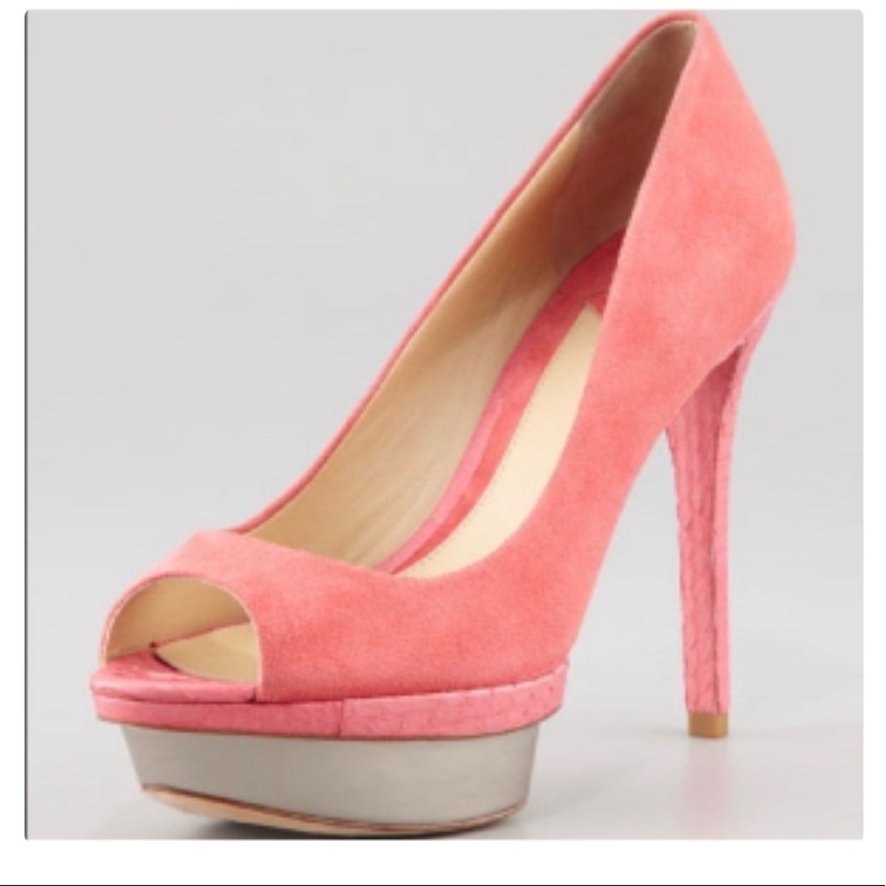 B By Brian Atwood Coral platform heels